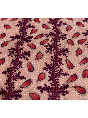 Red & Brown Leaves Cotton Fabric 1/2 yard x 42" Quilting Sewing
